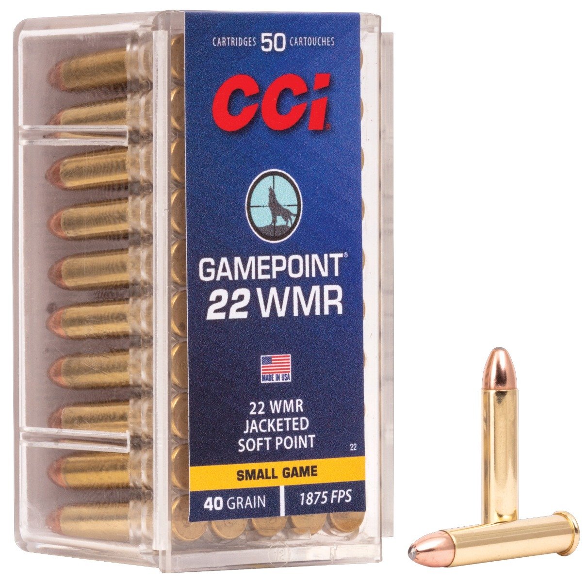 CCI .22 WMR 40gr JSP GamePoint Ammunition 50rds- - 0022 - Cci