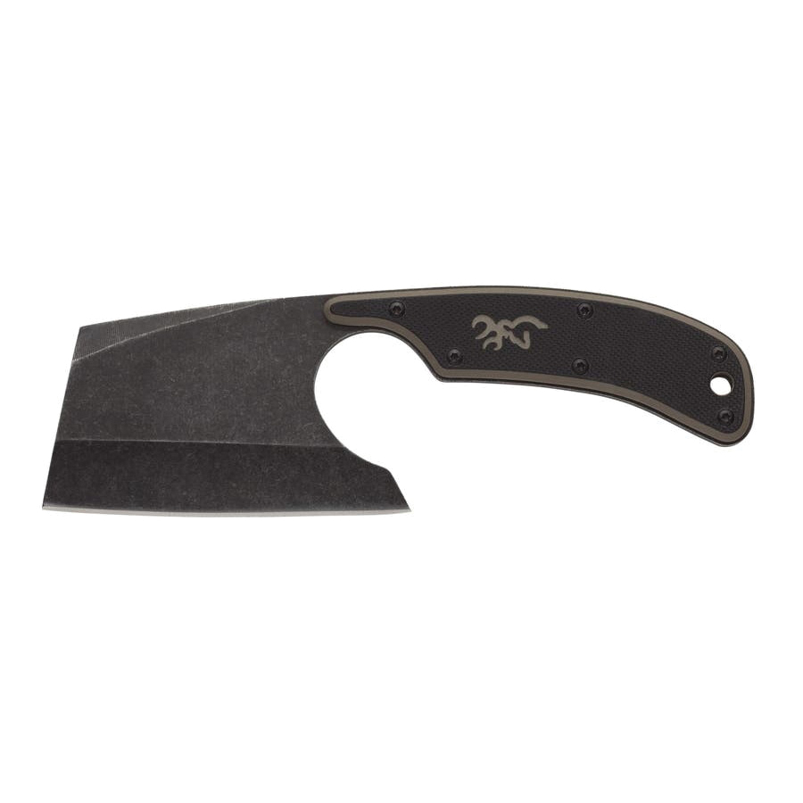 Browning Cutoff Camp Boxed Fixed Knife Cleaver Black/Tan - Efficient - 3220322B
