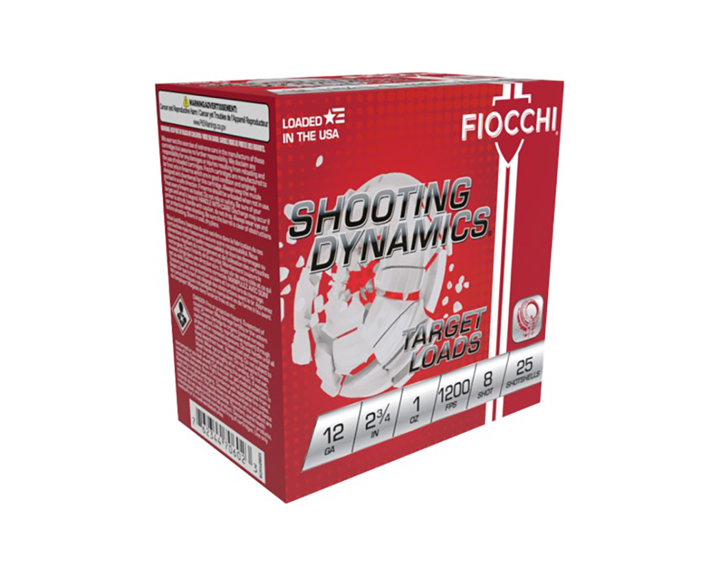 Fiocchi 12ga 2.75" 1oz #8 Target Shotshell Ammunition 25rds - 12SD1H8 - Fiocchi
