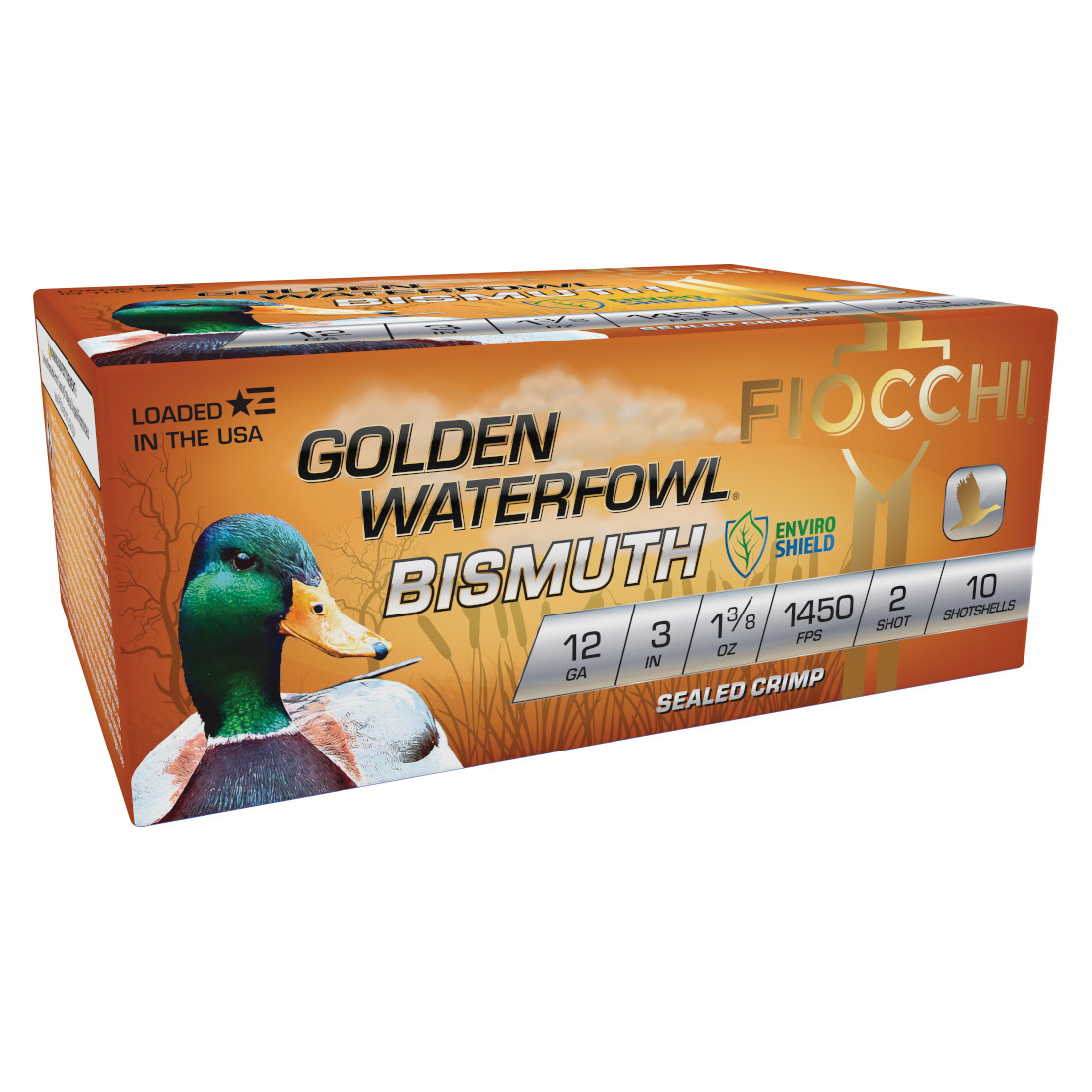 Fiocchi Golden Waterfowl Bismuth 12 Gauge 3" 2 1-3/8 Ounce 10rds