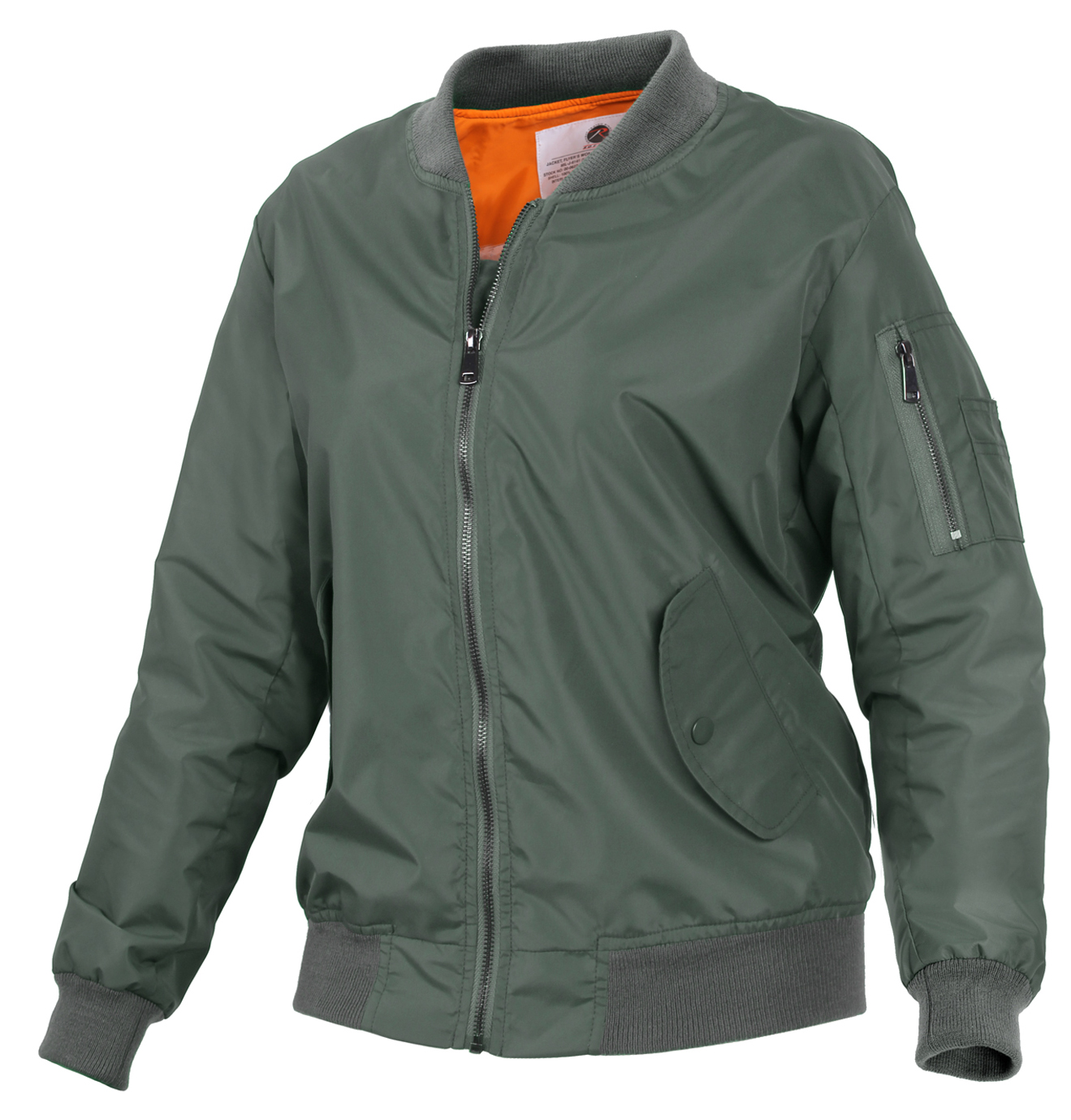 Rothco Rothco Womens Lightweight Ma-1 Flight Jacket - Sage Green, Xx-Small