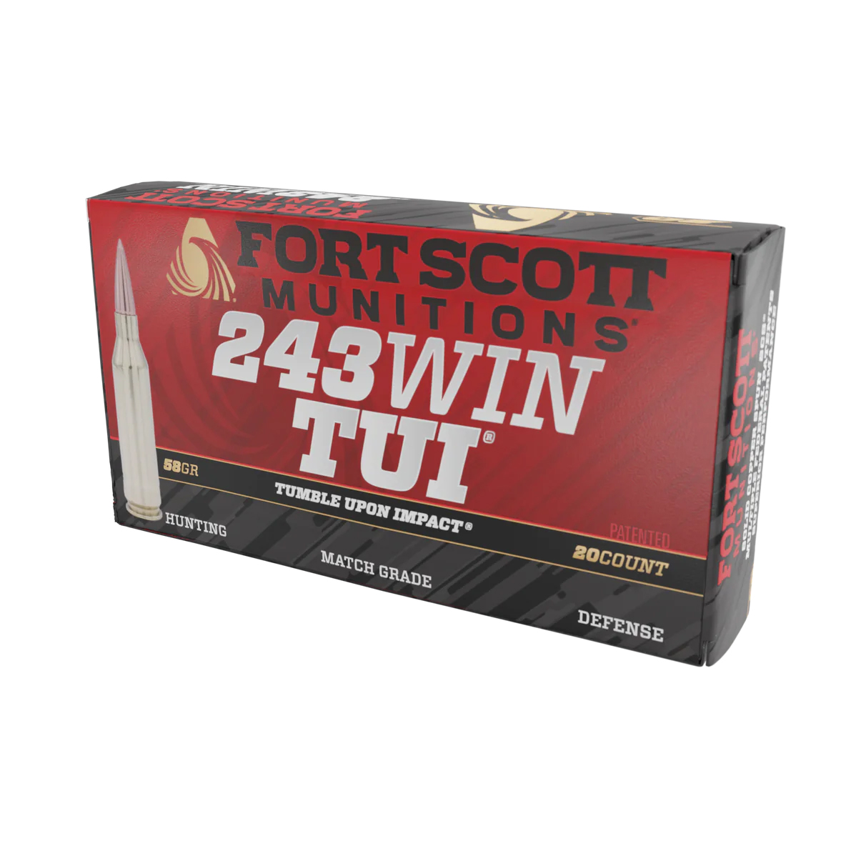 Fort Scott Munitions Tumble Upon Impact .243 Winchester 58 gr Ammo SCS - 20rds - 243058SCV - Fort Scott Munitions