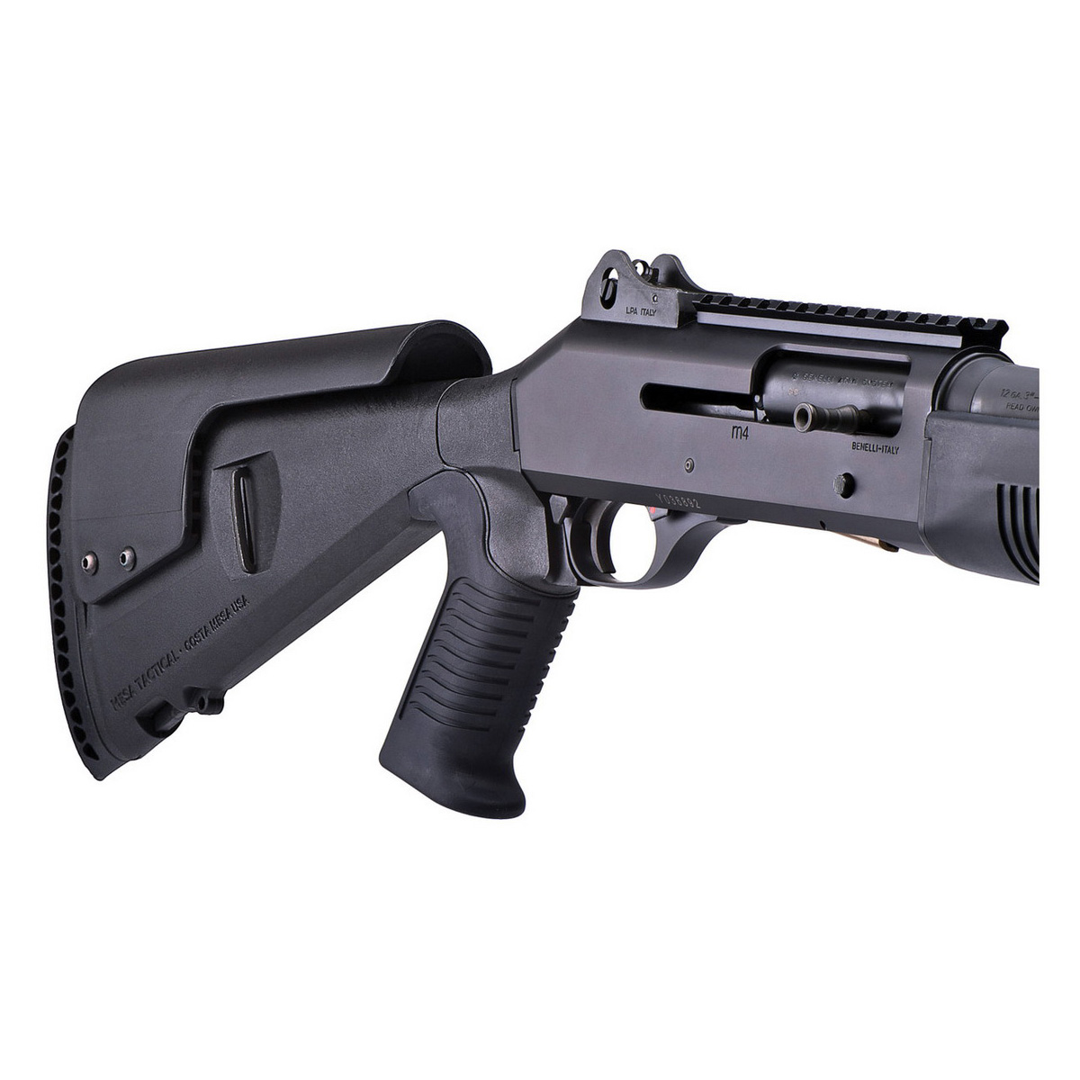 Mesa Tactical Urbino Pistol Grip Stock Fits Benelli M4 w/Riser and Standard Butt, Black