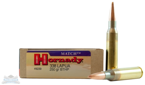 Hornady 338 Lapua Magnum 250gr BTHP Match Ammunition 20rds - 8230 - Hornady