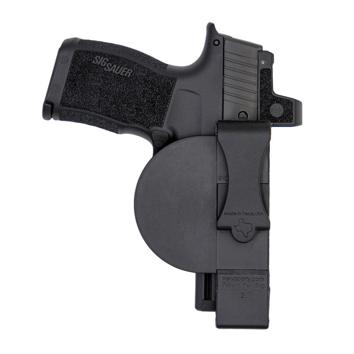 Versacarry Zerobulk Glock G19/G25/G32 IWB Holster Ambidextrous Polymer, Black - Versacarry