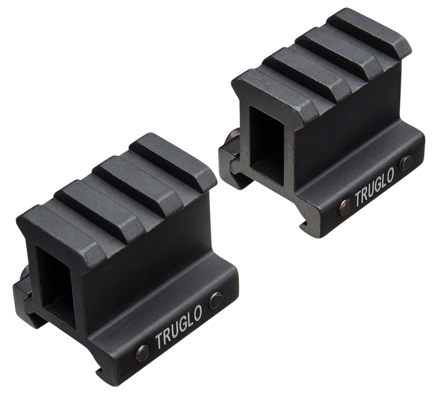 TruGlo 1" Picatinny Rail 2-Piece Riser Mount, Anodized Matte Black - TG8992B - Truglo