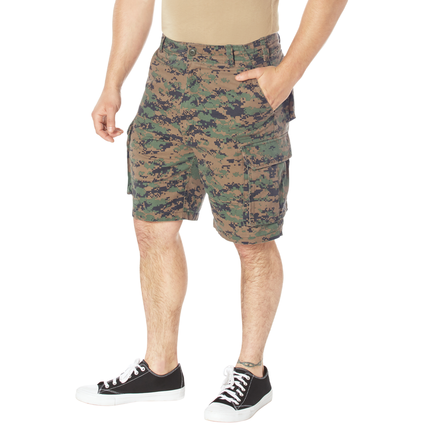 Rothco Rothco Vintage Paratrooper Cargo Shorts - Woodland Digital Camo, Medium