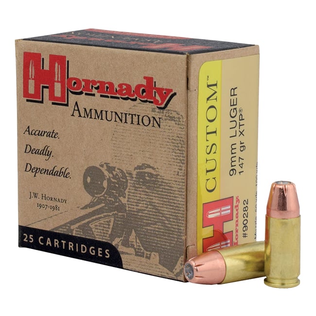 Hornady Custom 9mm Ammo 147 Gr XTP HP 25rds - 90282