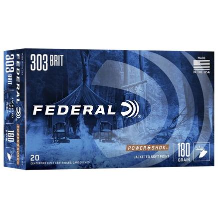 Federal 303 British 180gr SP Power-Shok Ammuniiton 20rds - 303AS - Federal