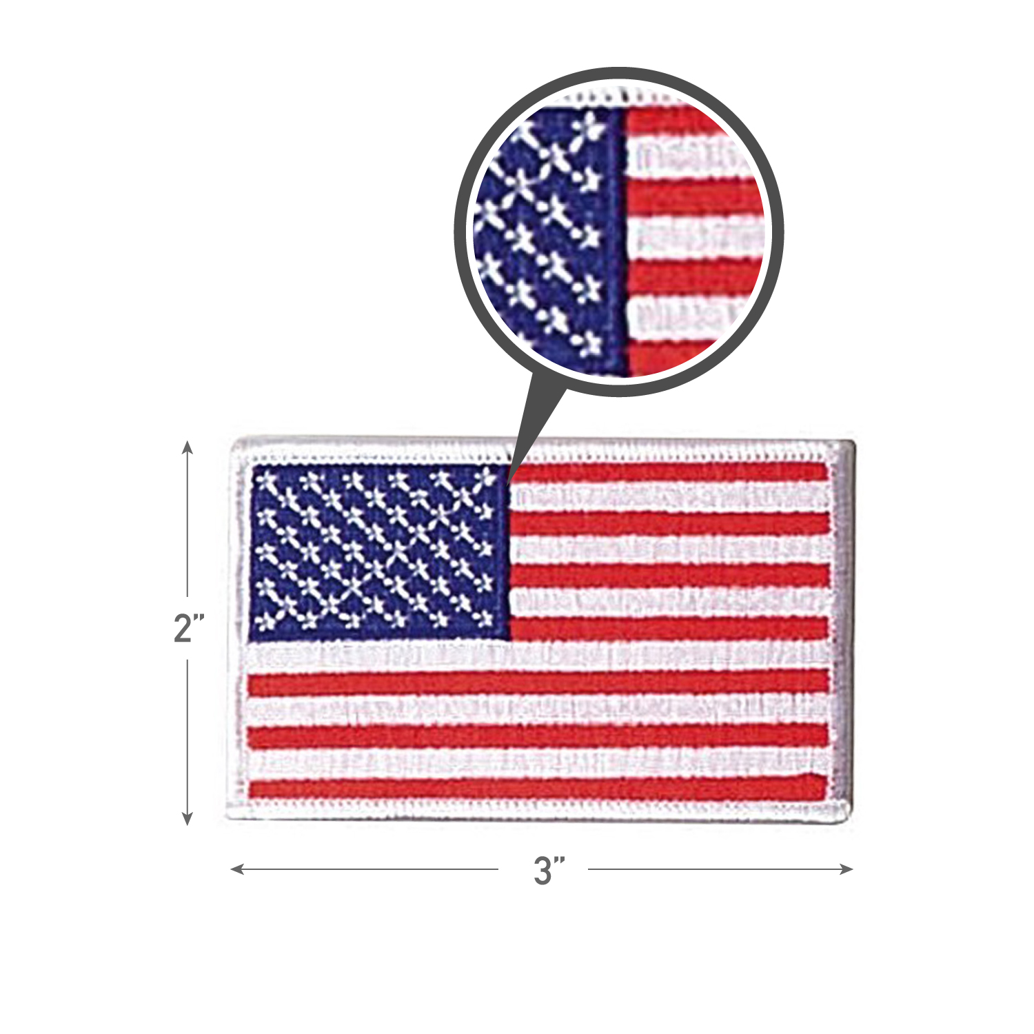 Rothco Iron On - Sew On Embroidered Us Flag Patch With White Border, Orientation Normal - Rothco