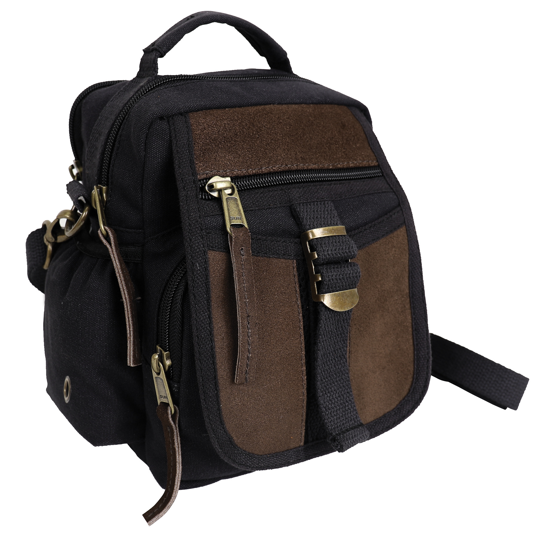 Rothco Rothco Vintage Canvas Leather Travel Shoulder Bag - Black
