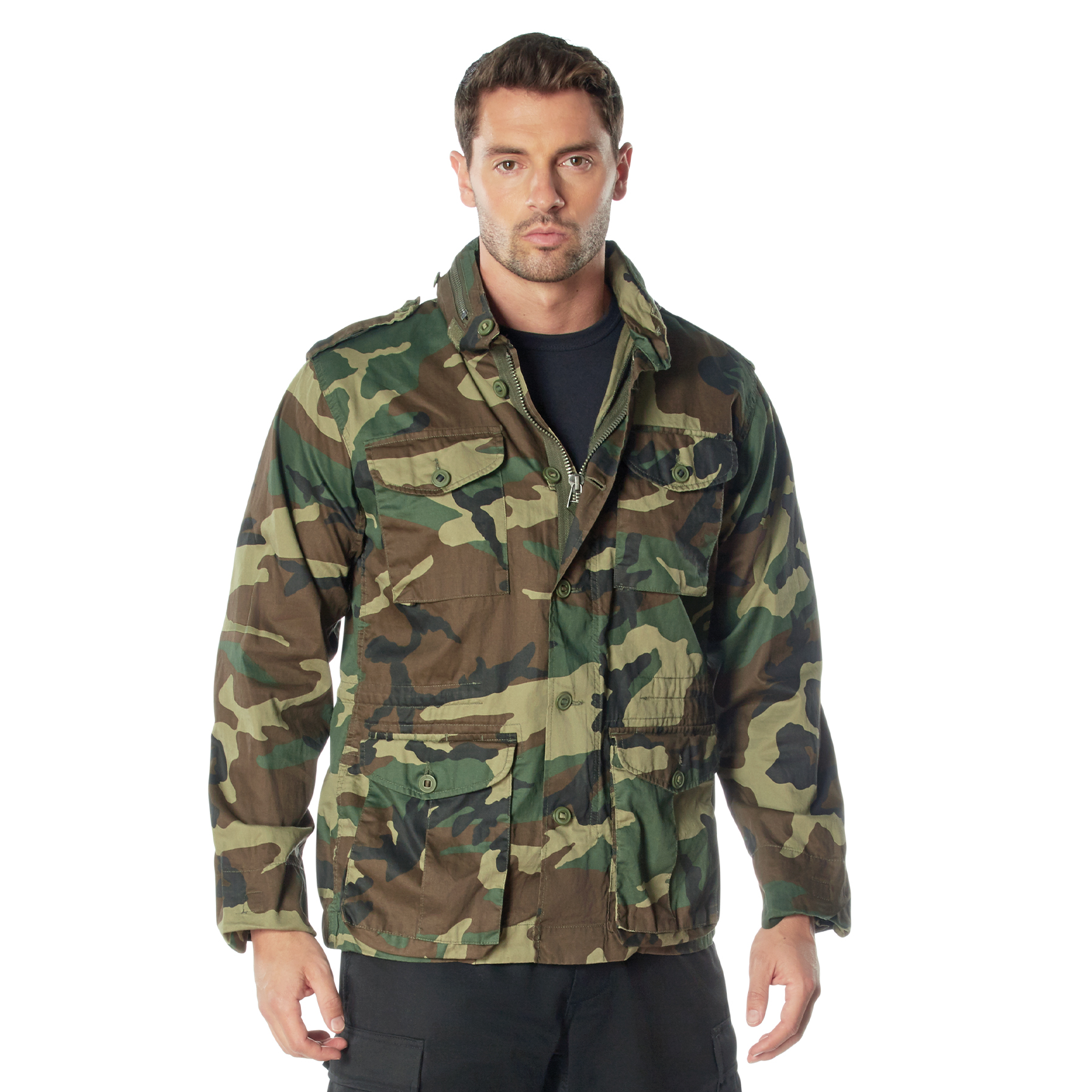Rothco Rothco Vintage Lightweight M-65 Field Jacket - Woodland Camo, Medium