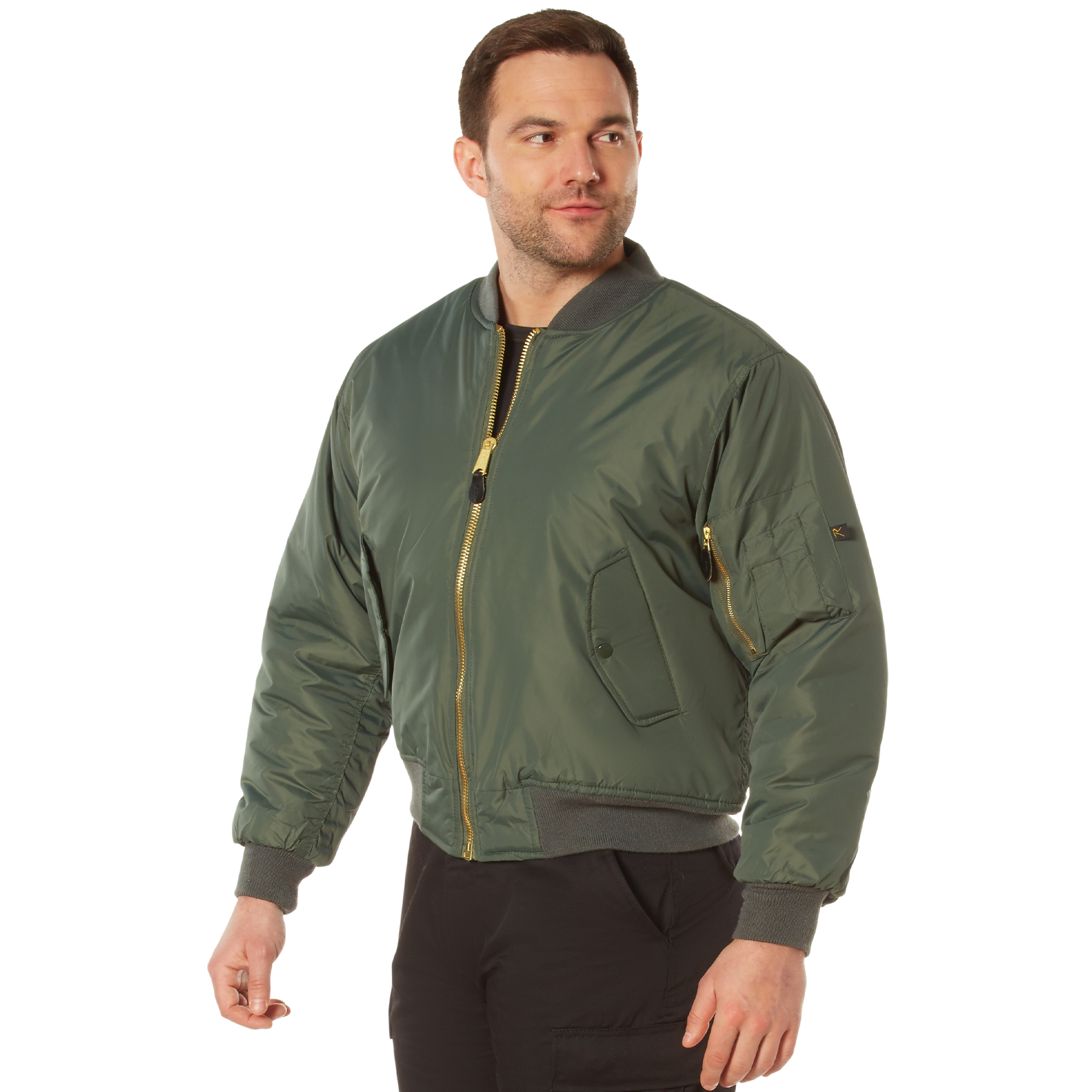 Rothco Rothco Enhanced Nylon Ma-1 Flight Jacket - Sage Green, Medium