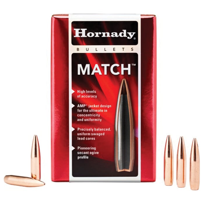 Hornady 6.5MM (.264) BTHP Bullets - Match - 140gr - 100ct - 26335 - Hornady
