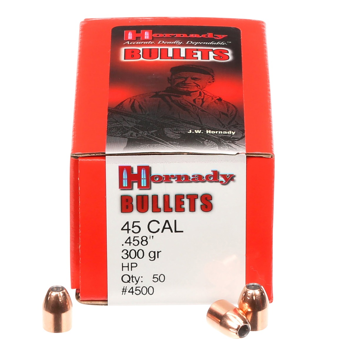 Hornady 45 Cal (.458) HP Bullets 300 Grain, 50ct - 4500 - Hornady