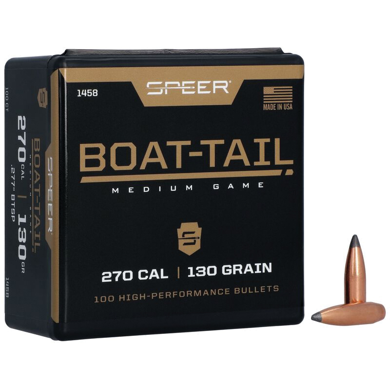 Speer .277 Cal 130 gr Reloading Bullets  Spitzer SPBT 100rds - 1458 - Speer