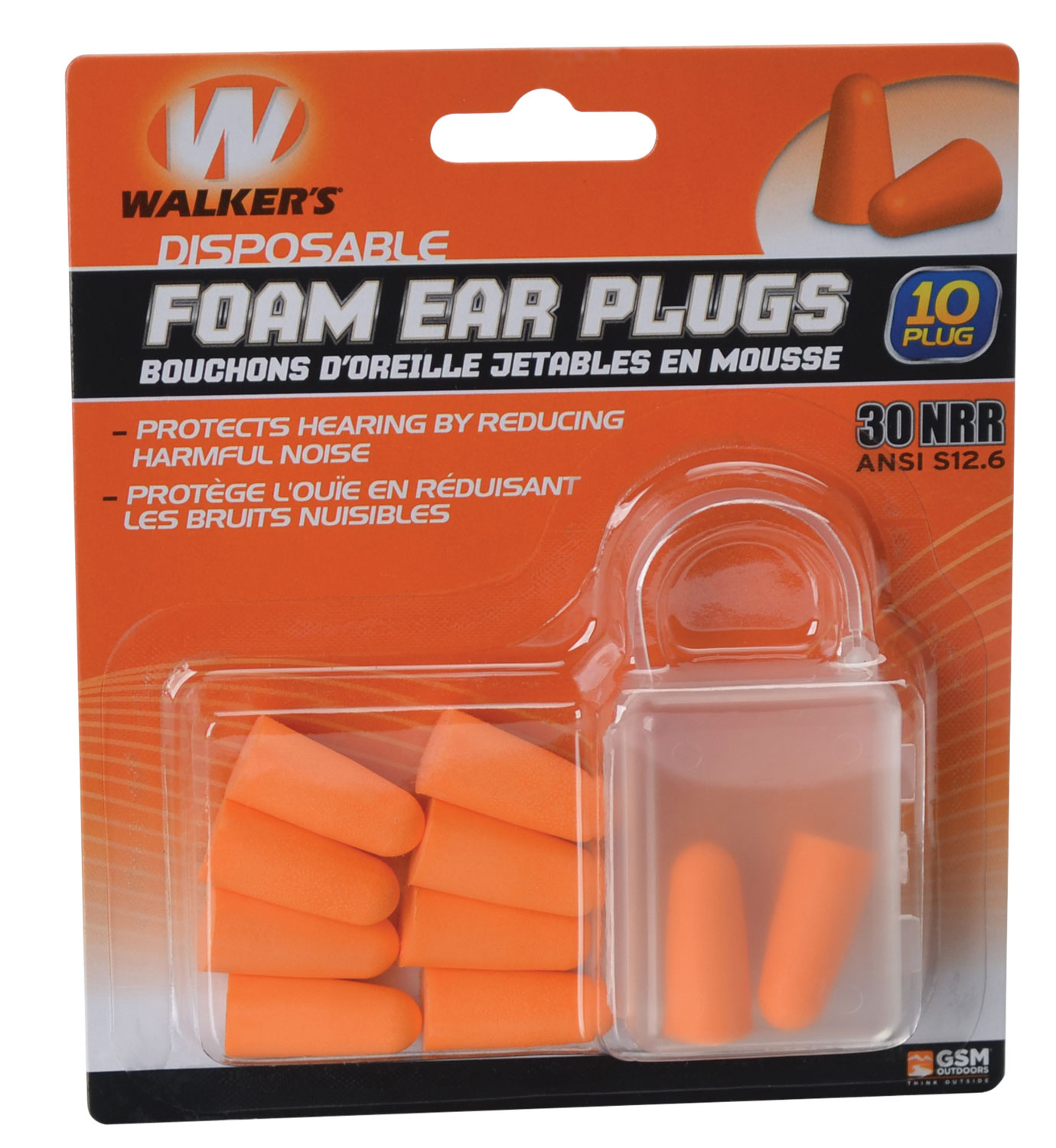 Walkers Game Ear 30 dB Inside the Ear Plug, Orange, 5/pack - GWPFP5PK - Walkers Game Ear