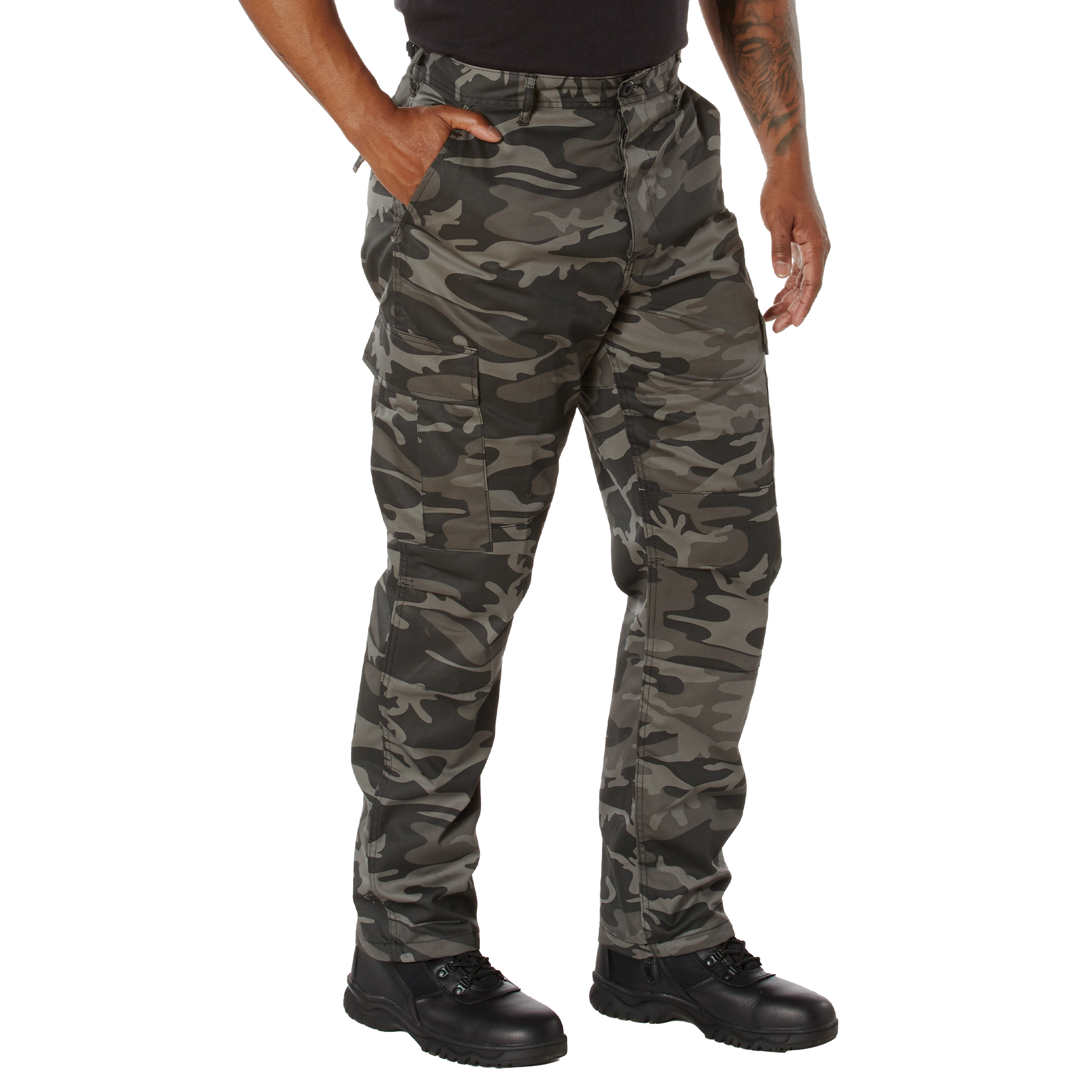 Rothco Rothco Relaxed Fit Zipper Fly Bdu Pants - Black Camo, Medium