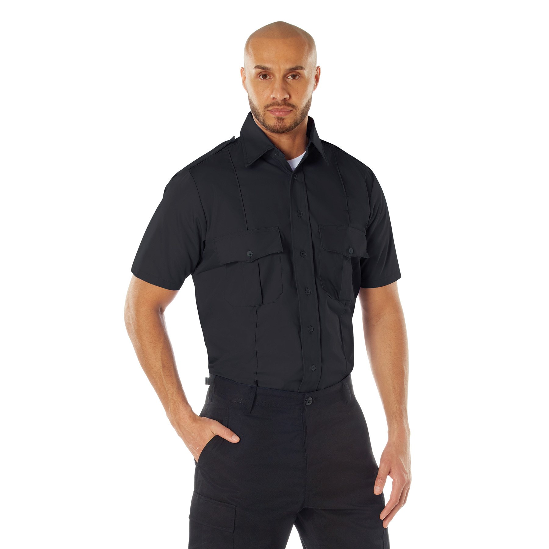 Rothco Rothco Short Sleeve Uniform Shirt - Midnight Navy Blue, Medium