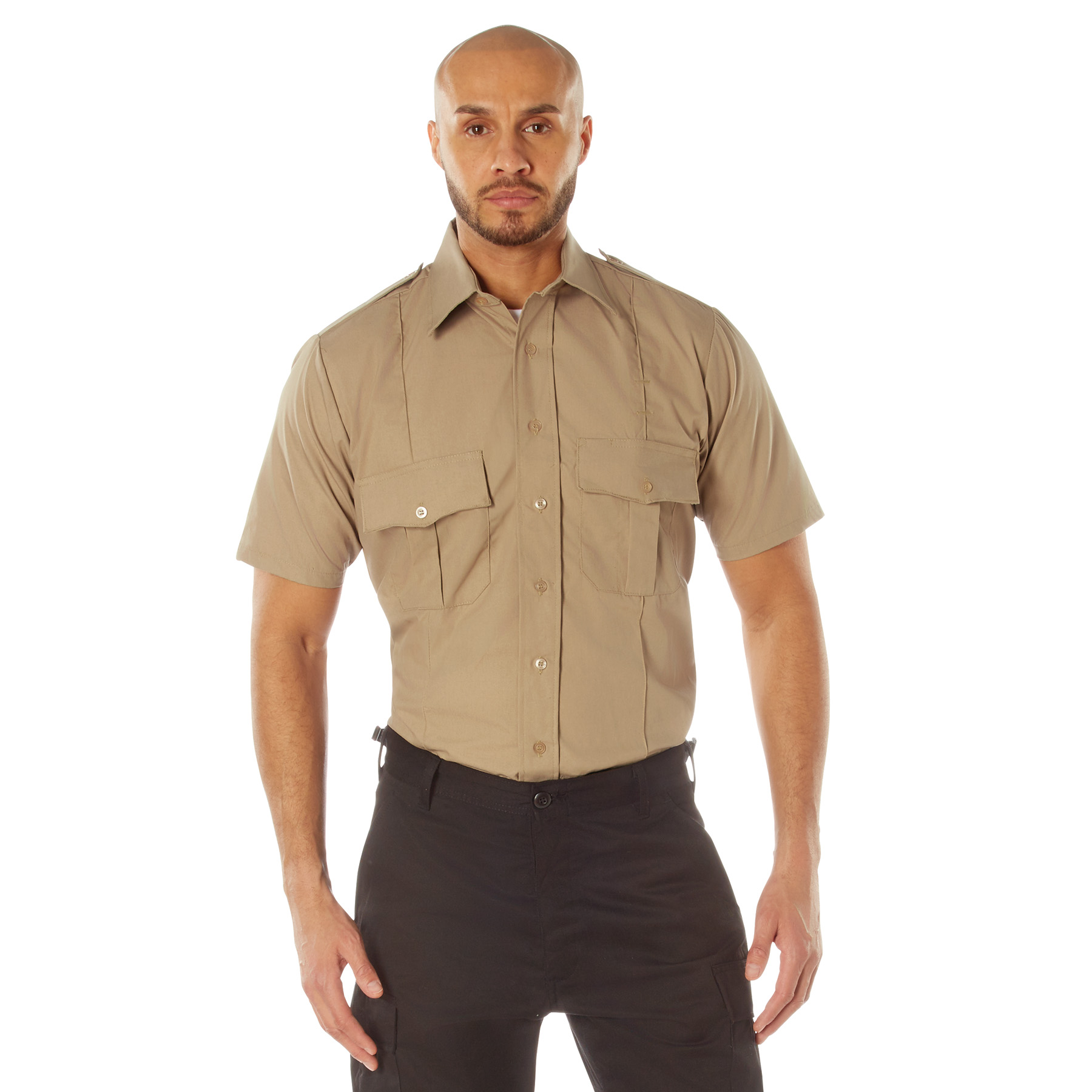 Rothco Rothco Short Sleeve Uniform Shirt - Khaki, Large