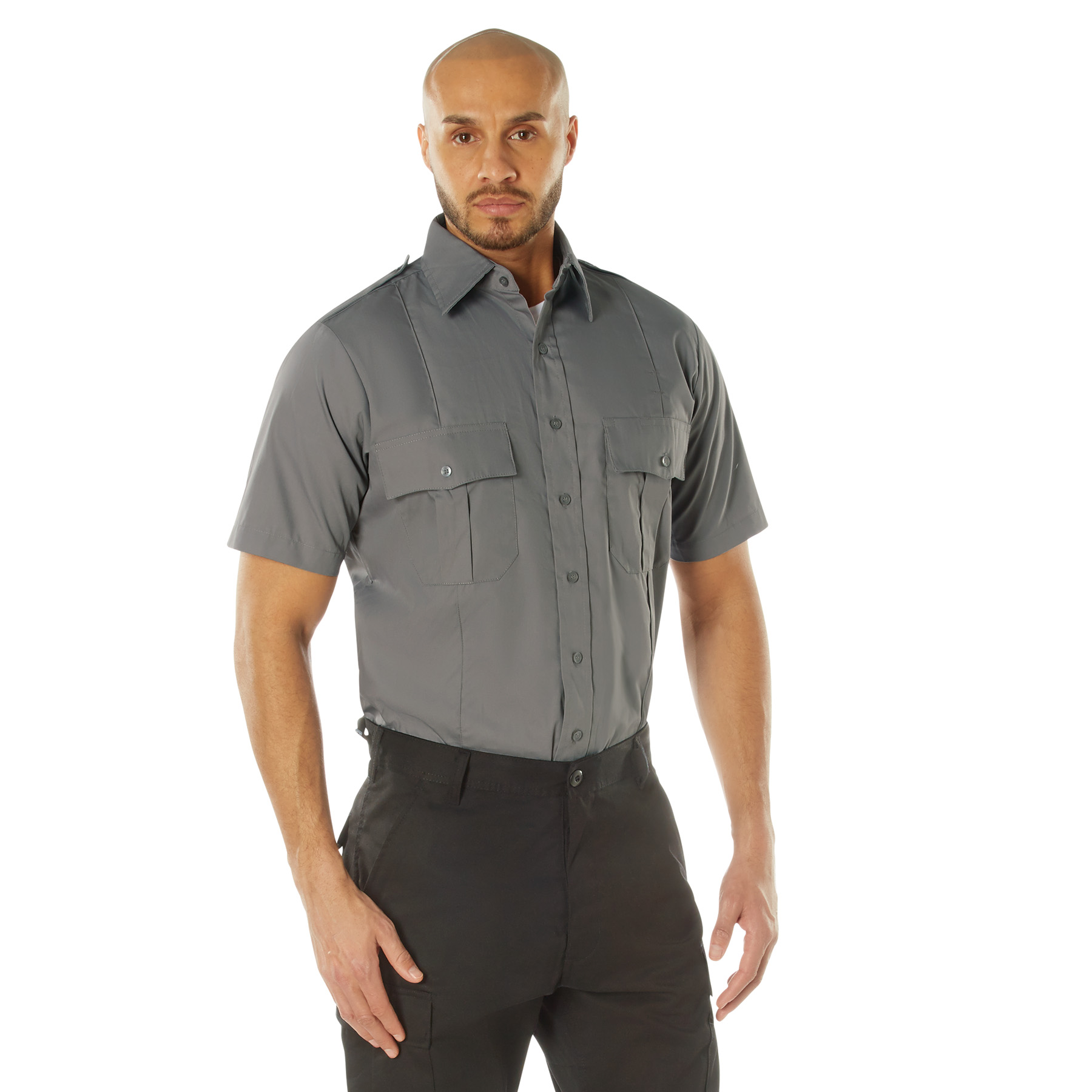 Rothco Rothco Short Sleeve Uniform Shirt - Grey, Medium