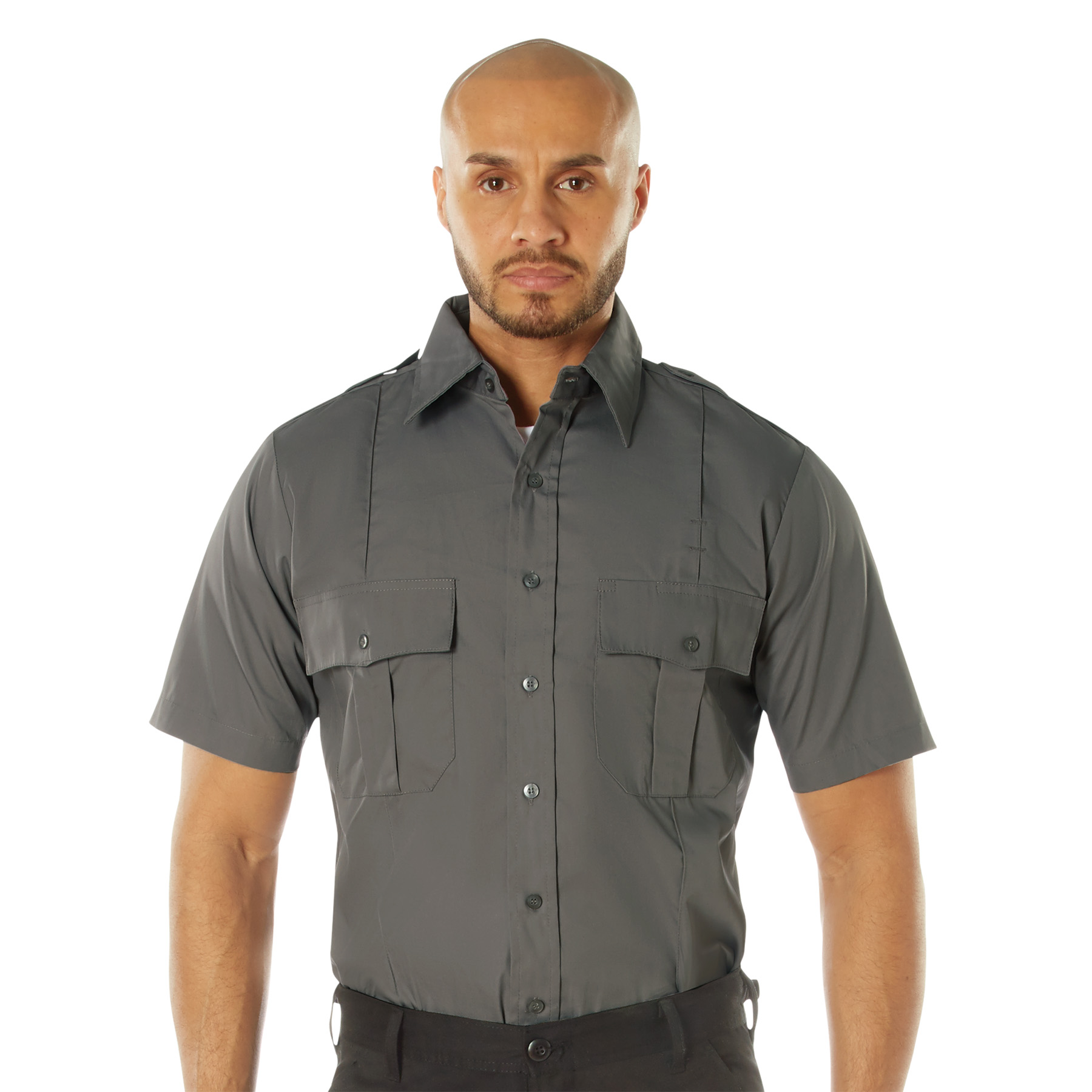 Rothco Rothco Short Sleeve Uniform Shirt - Dark Grey, Large