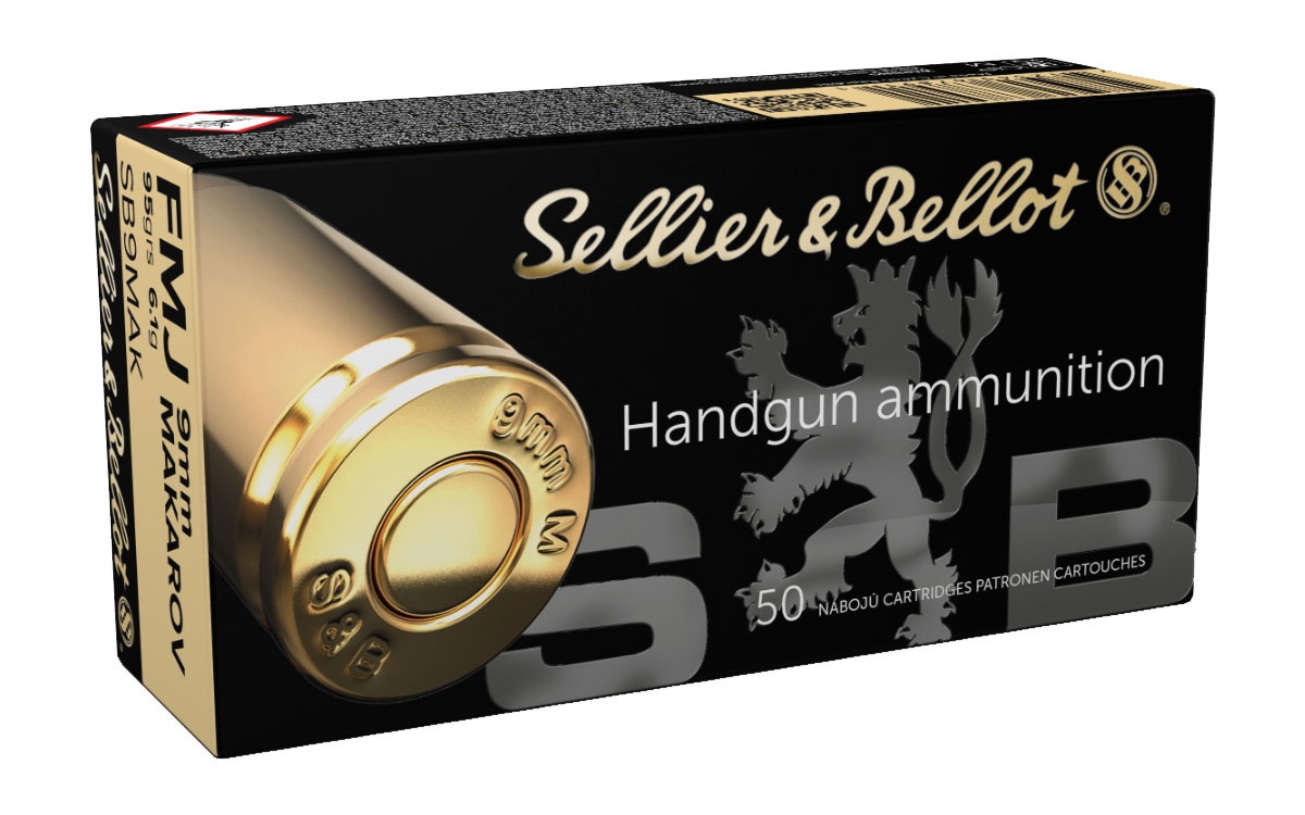 Sellier & Bellot 9x18mm Makarov 95gr FMJ Ammunition 50rds - SB9MAK - Sellier & Bellot Ammunition