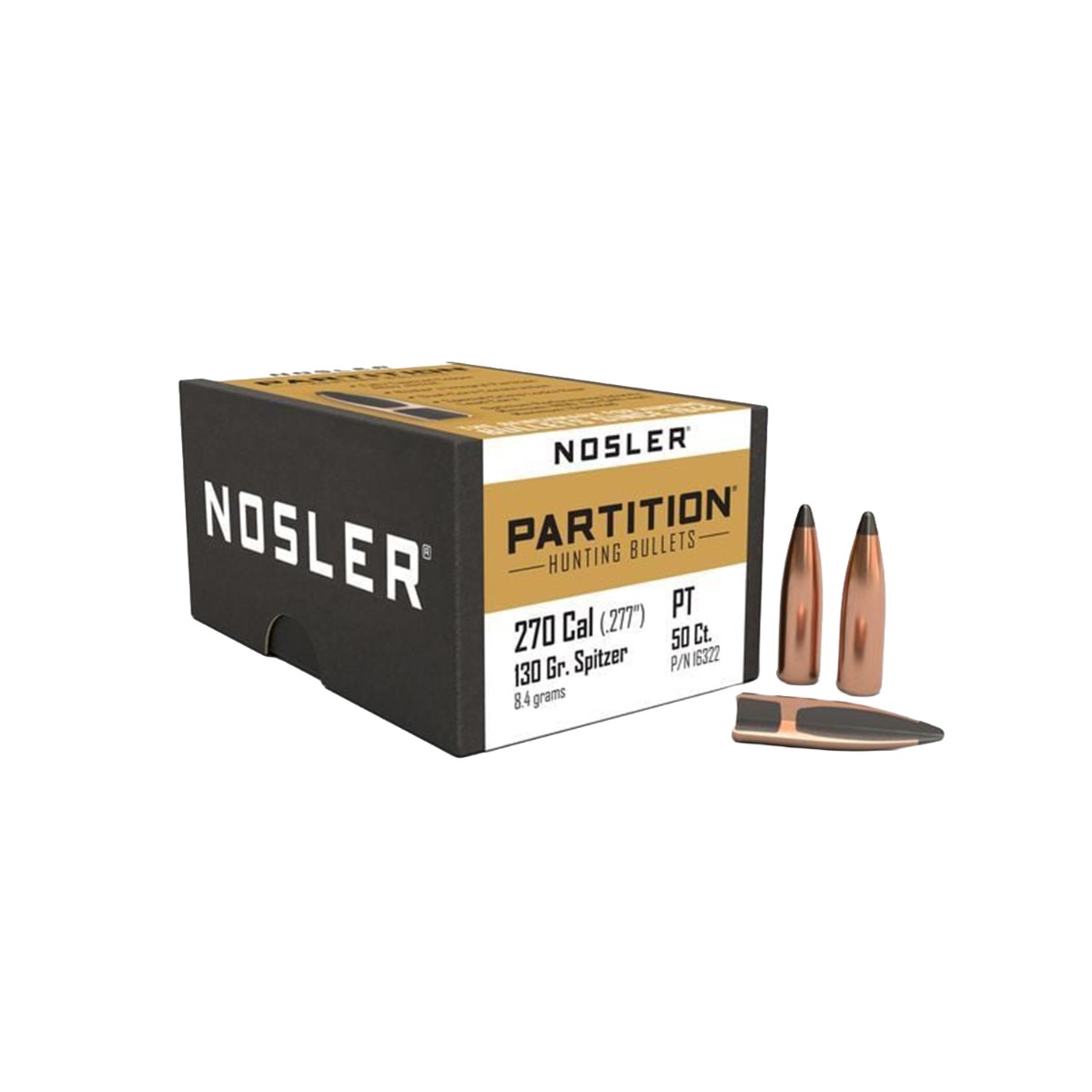 Nosler Nosler 270 Caliber (.277) 130gr Partition Spitzer Bullets 50ct - 116322