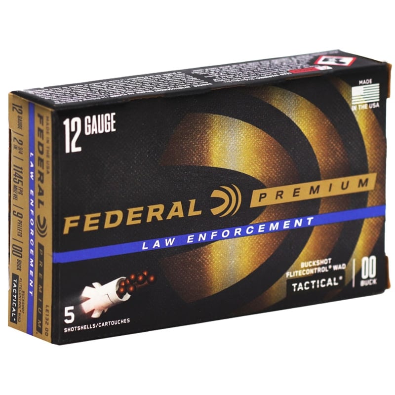 Federal LE 2.75" 00 Buckshot 9 Pellet 12 Gauge Ammunition 5 Rounds - LE13200 - Federal