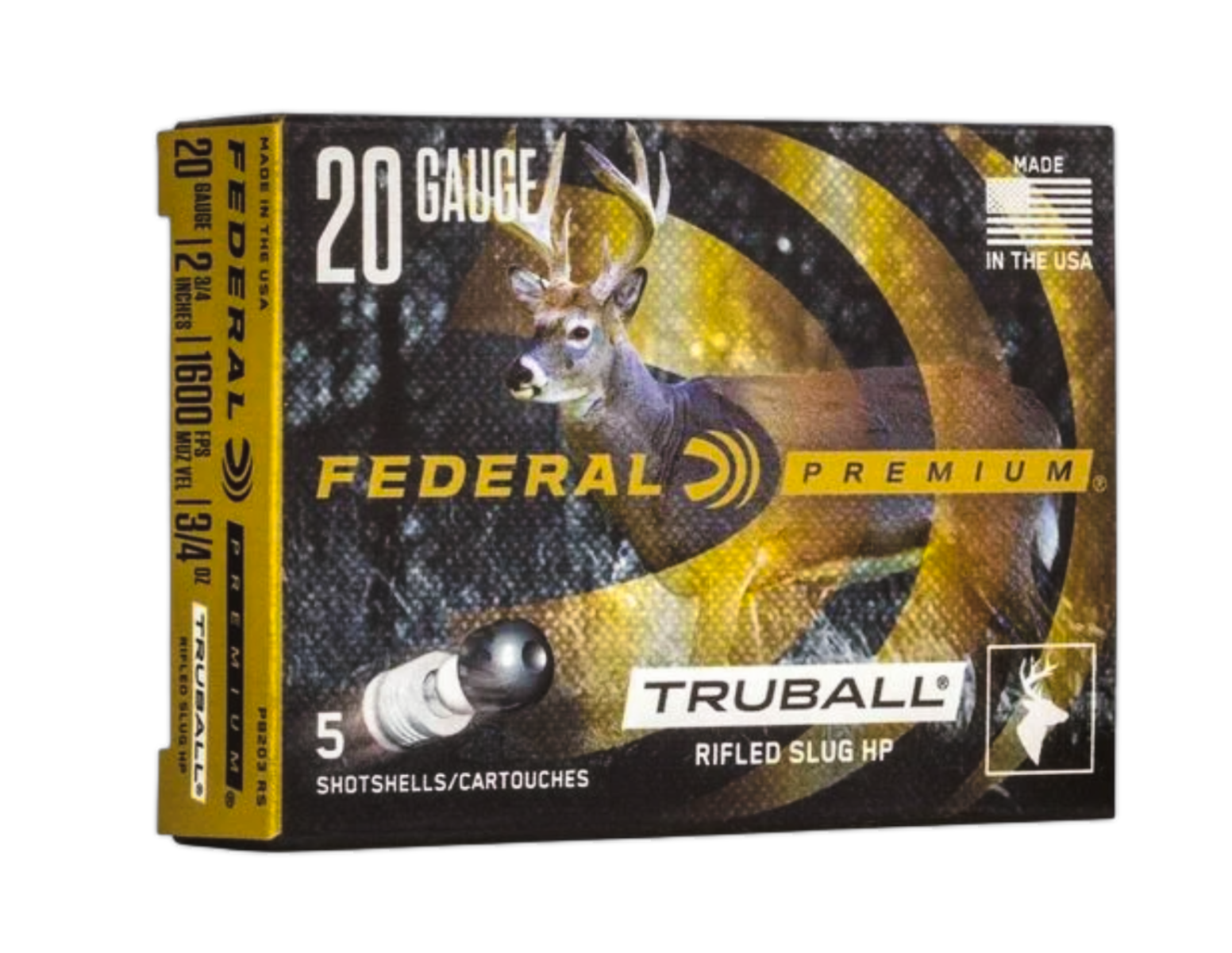 Federal Premium TruBall 20GA 2 3/4" Rifled Slug, 5rd - PB203RS - Federal