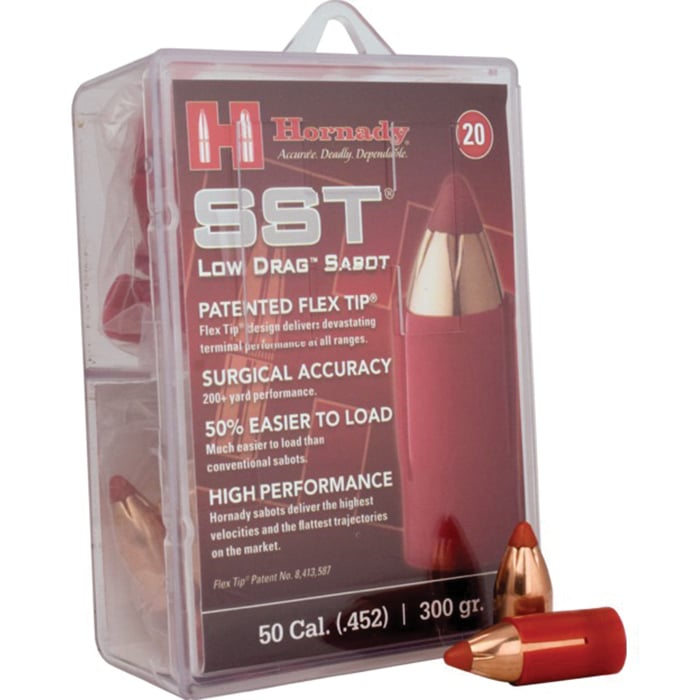 Hornady Muzzleloading 50 cal Sabot Low Drag w/ .45 cal 300gr SST Bullets 20ct 67263 - Hornady