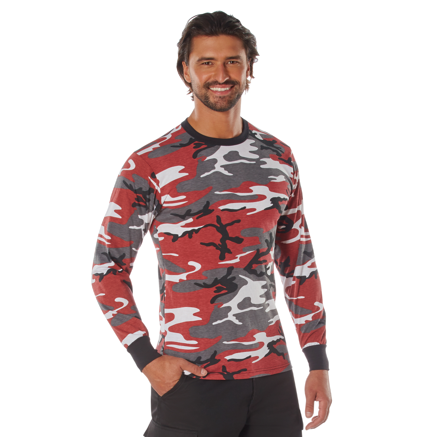 Rothco Rothco Long Sleeve Color Camo T-Shirt - Red Camo, Medium