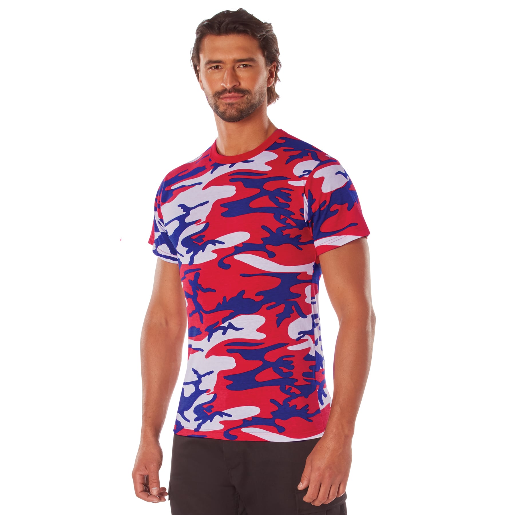 Rothco Camo T-Shirt - Red - White - Blue Camo, 2X-Large