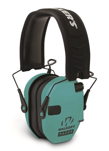 Walker Razor-Slim Shooter Electronic Folding Muff Series, Light Teal - GWP-RSEM-LTL - Walkers Game Ear