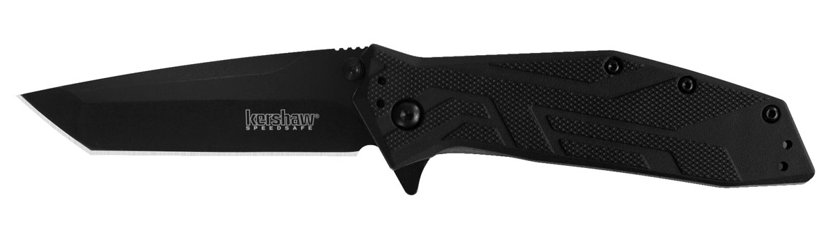Kershaw Brawler Folding Knife w/ Liner Lock, Black - 1990X - Kershaw