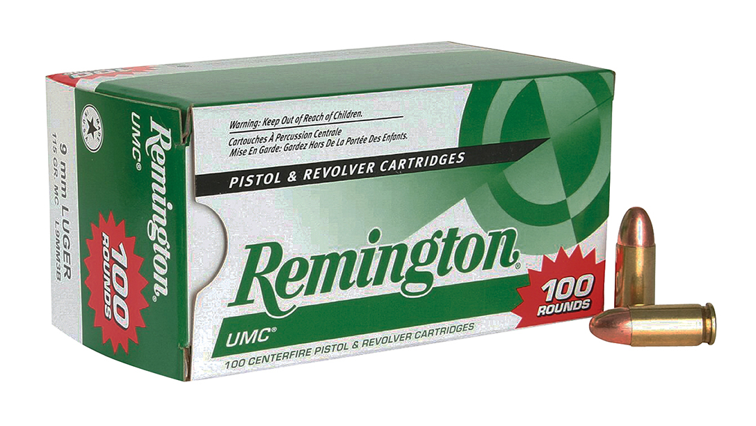 Remington UMC 9mm Ammo 115gr FMJ, 100rds - L9MM3B - Remington
