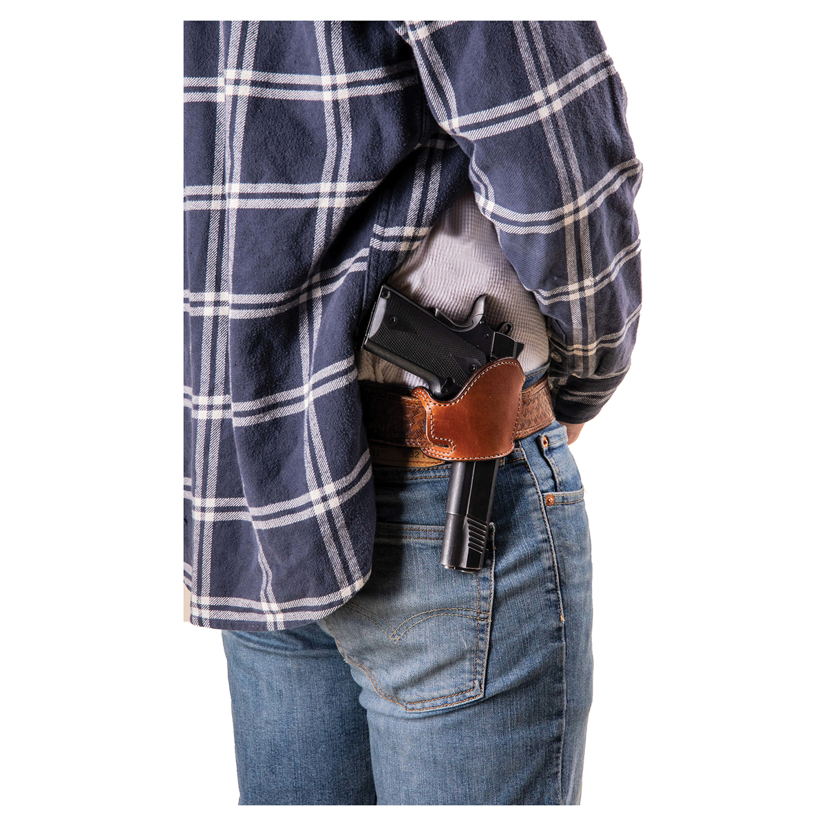 Bianchi 101/Foldaway Glock Gen 1-4 G19 IWB Holster Right Leather, Tan