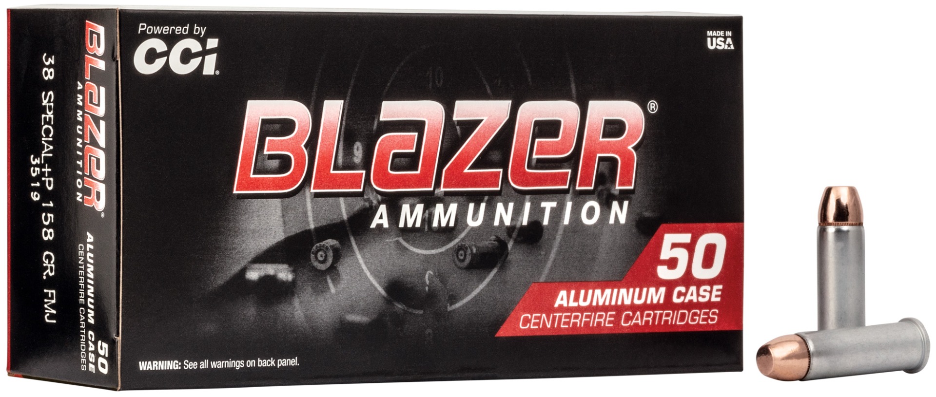 CCI Blazer 38 Special 158gr FMJ Aluminum Cased Ammunition 50rds - 3519 - Cci