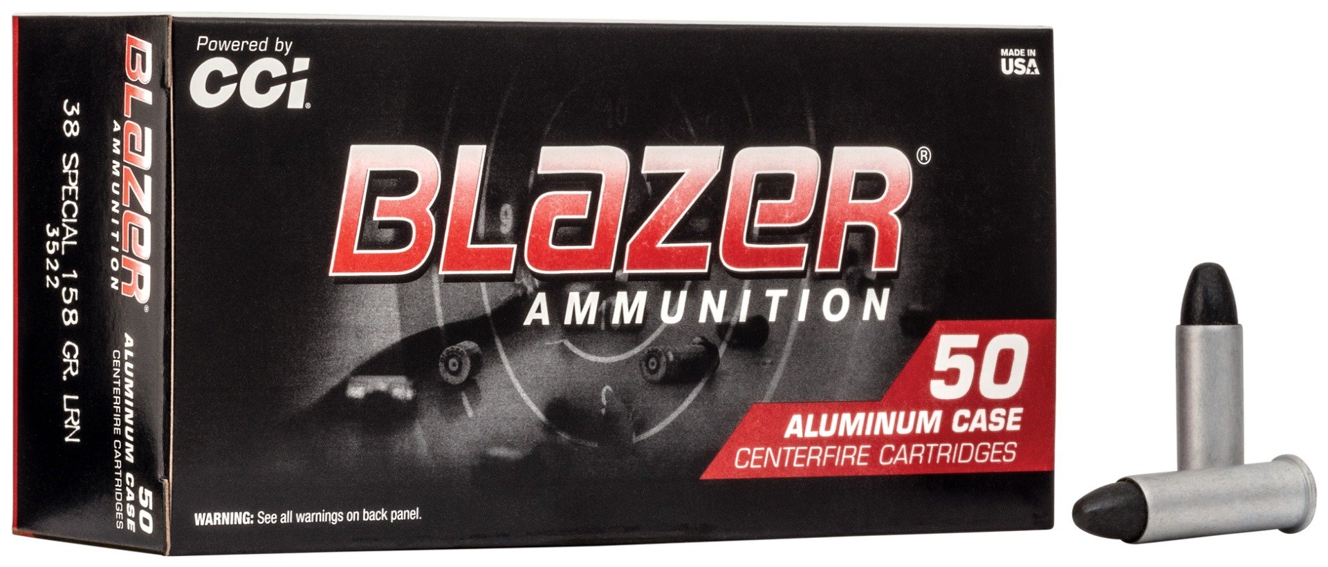 CCI Blazer 38 Special LRN  Aluminum Case Ammunition 50rds - 3522 - Cci