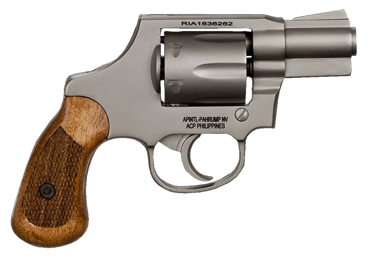 Rock Island M206 Spurless 38 Special Full Shroud 6 Round Revolver, Matte Nickel - 51289