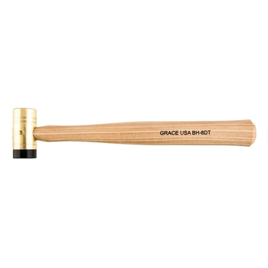 Grace USA 8 oz Head Delrin Tipped Hammer, Brass - Grace Usa