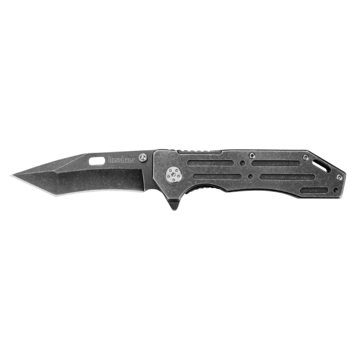Kershaw Lifter Folding Knife American Tanto w/Recurve/Plain, Blackwash Coated - Kershaw