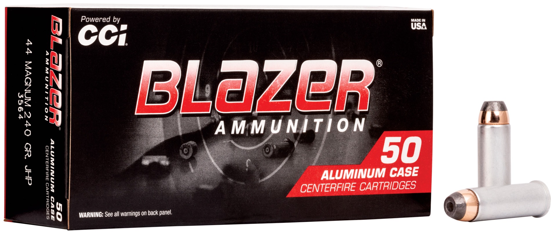 CCI Blazer 44 Magnum 240gr JHP Aluminum Cased Ammunition 50rds - 3564 - Cci