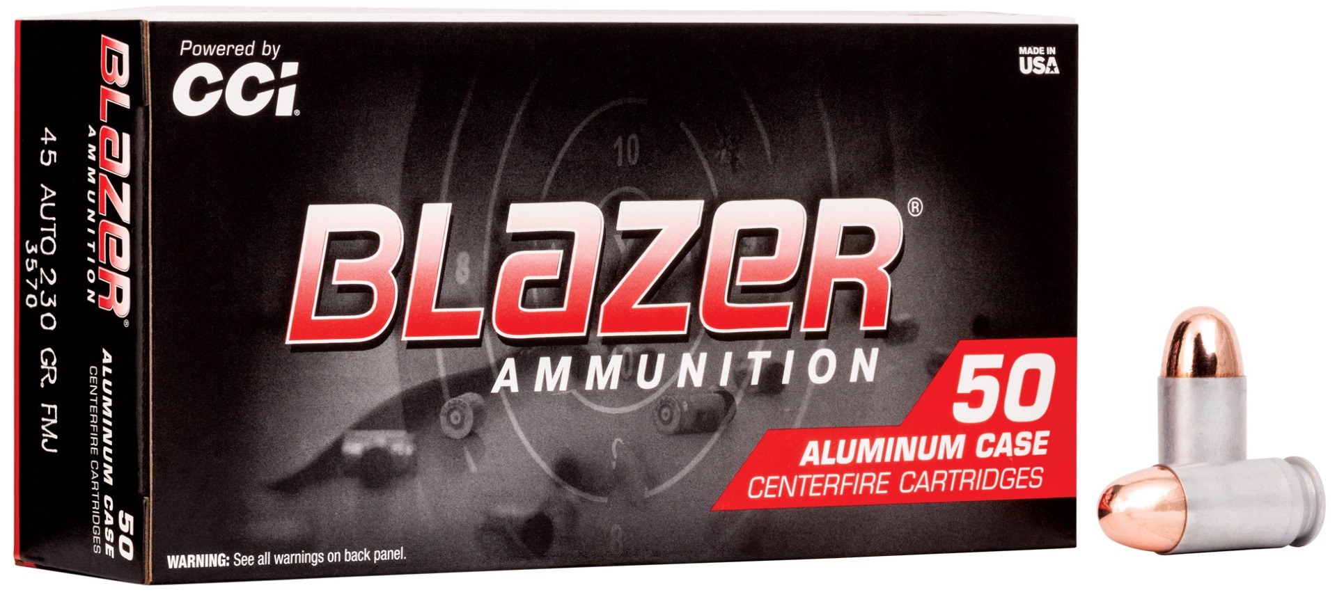 CCI Blazer 45 Auto/ACP 230gr FMJ Aluminum Cased Ammunition 50rds - 3570 - Cci