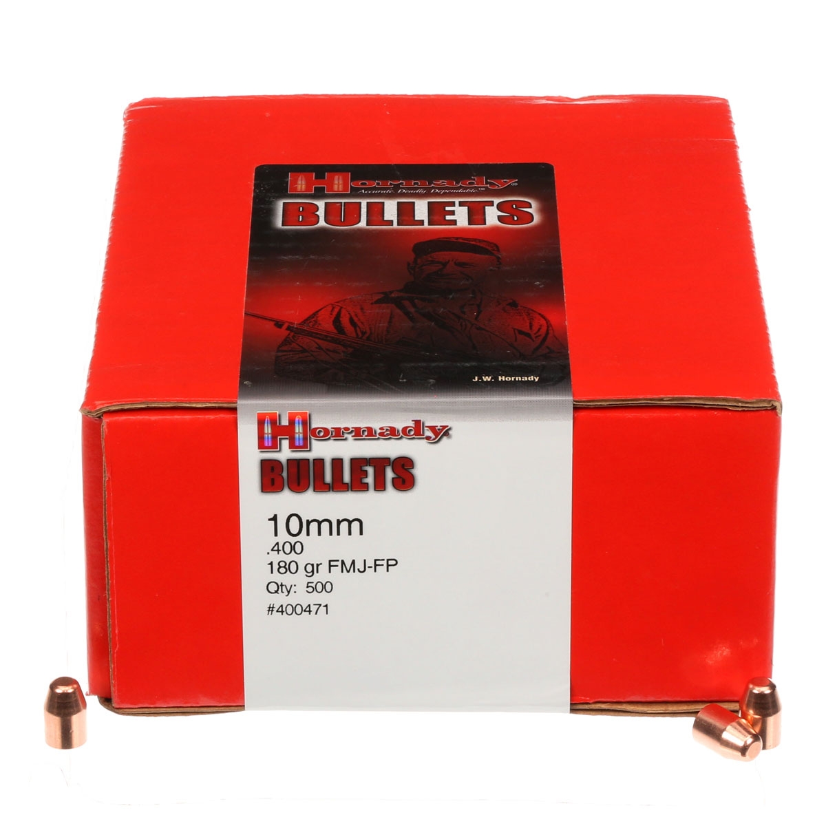 Hornady 10MM (.400) FMJ-FP Bullets - 180gr - 500ct - 400471 - Hornady
