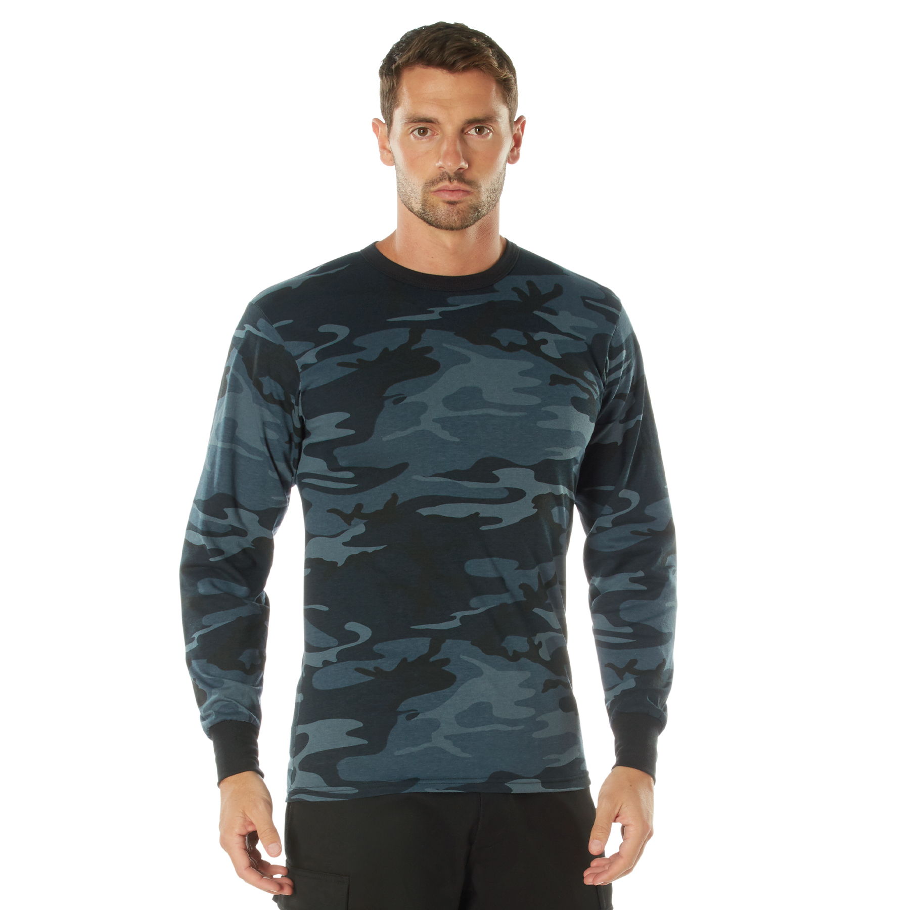 Rothco Rothco Long Sleeve Color Camo T-Shirt - Midnight Blue Camo, Medium