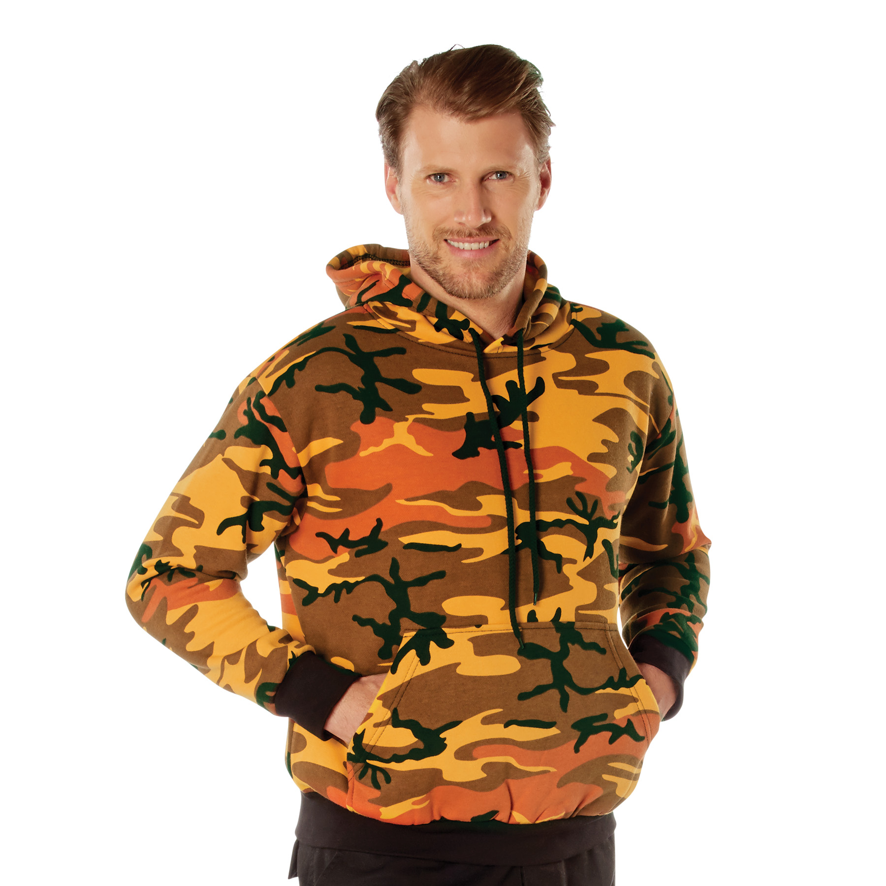 Rothco Rothco Camo Pullover Hooded Sweatshirt - Savage Orange Camo, Small