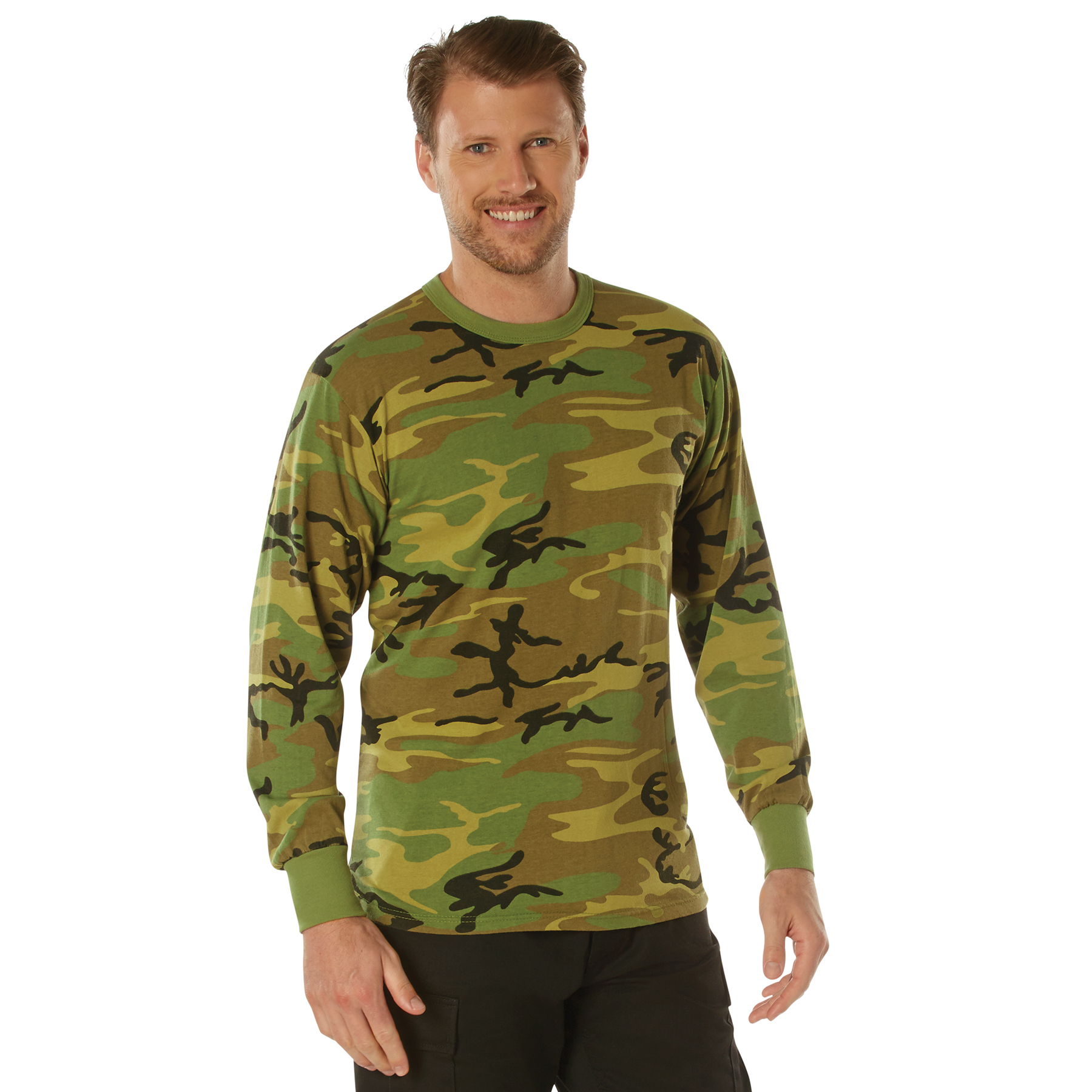 Rothco Rothco Long Sleeve Vintage T-Shirt - Woodland Camo, Small