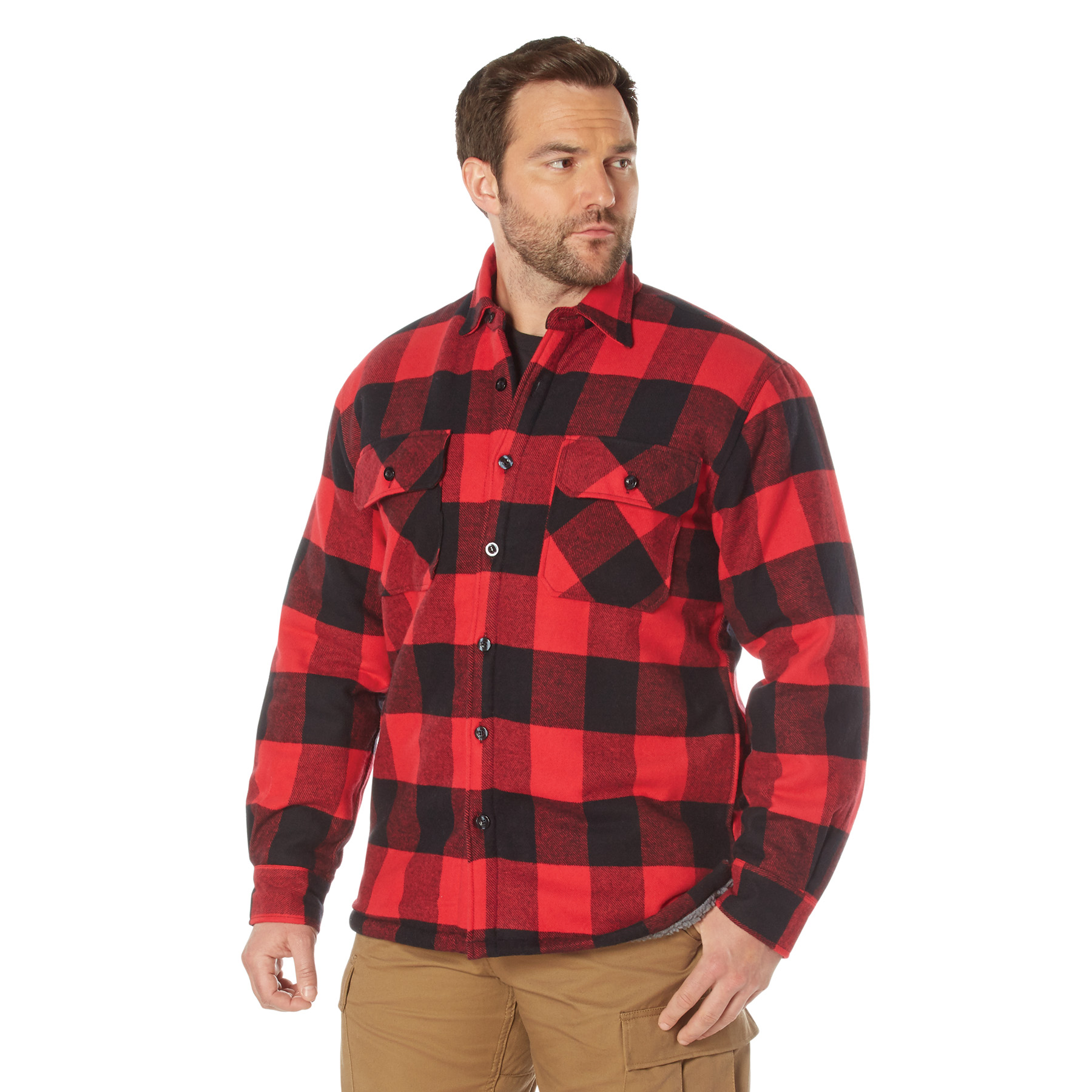 Rothco Rothco Extra Heavyweight Buffalo Plaid Sherpa Lined Flannel Shirts - Red Plaid, 3X-Large