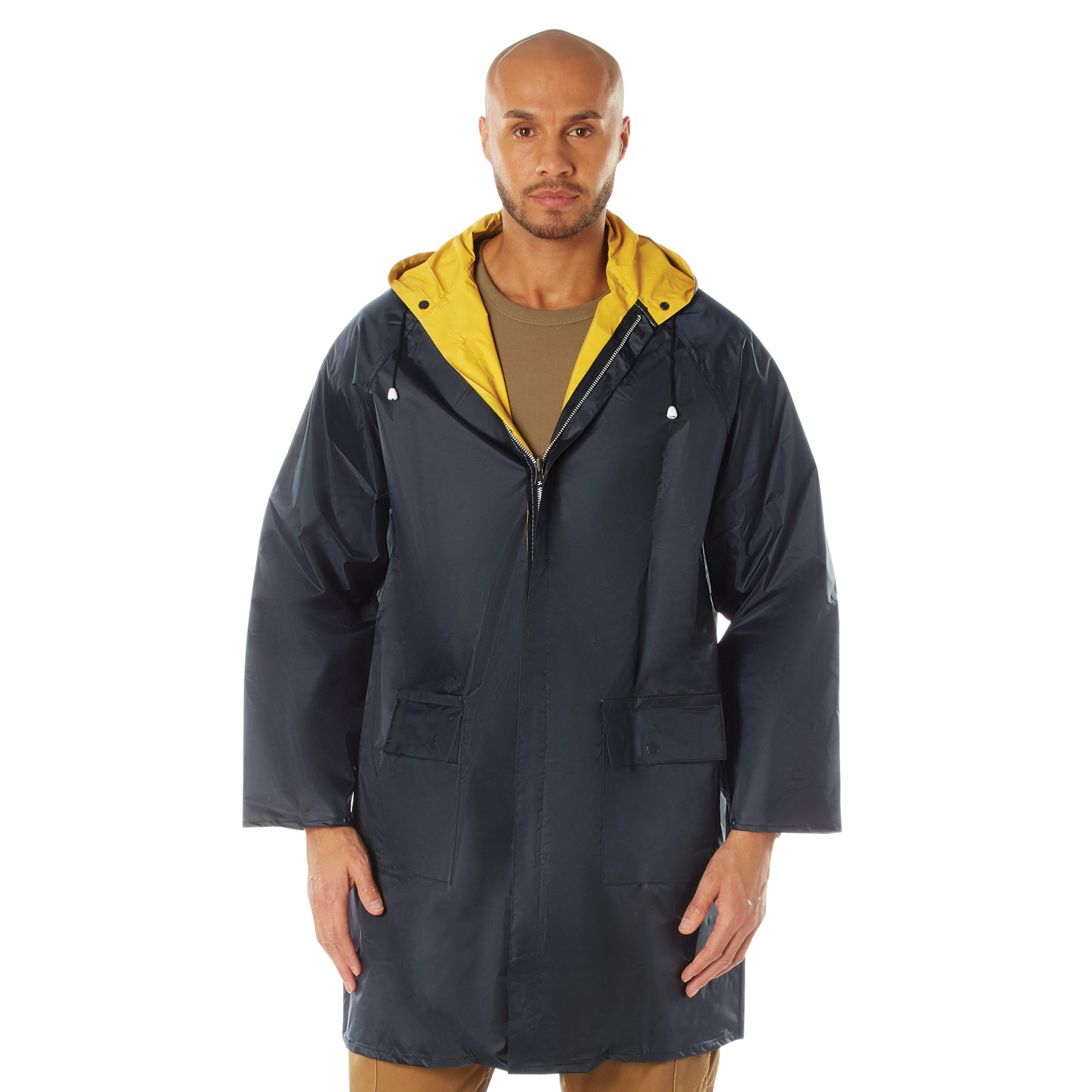 Rothco Rothco Reversible 3-4 Length Rain Parka - Navy Blue - Yellow, X-Large